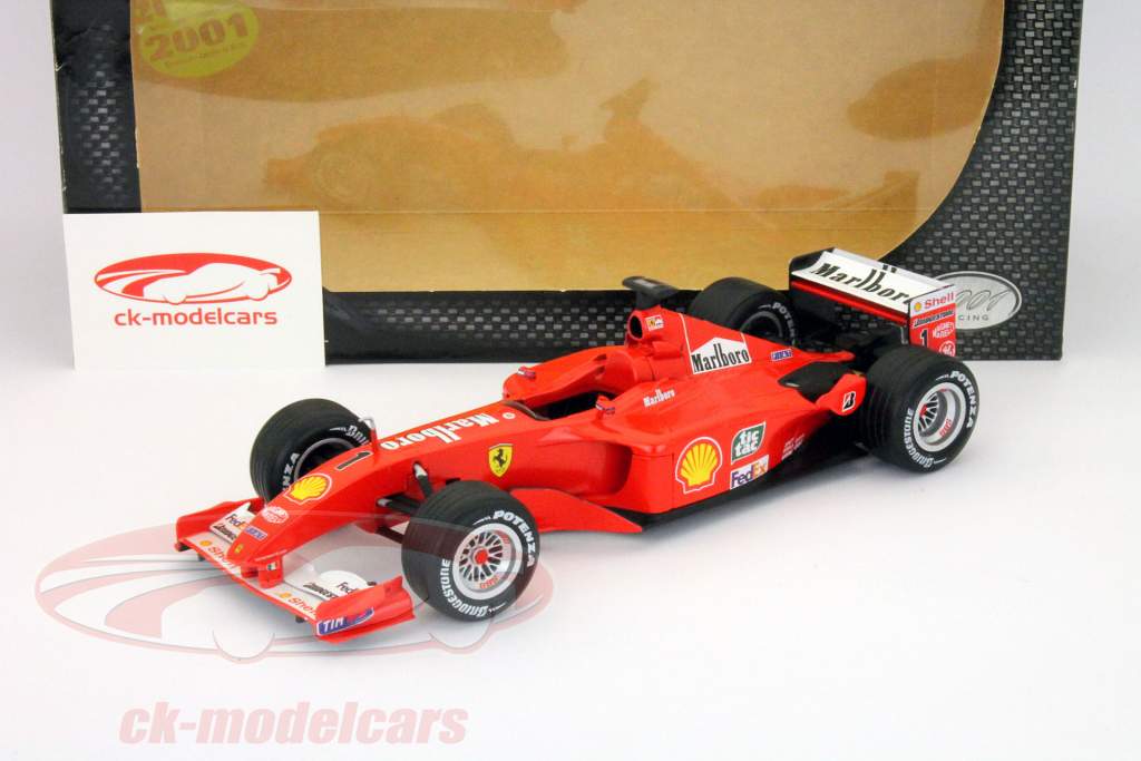 海外最新 Schumacher Michael 1:18 HotWheels Ferrari 1 Formula F2001 ミニカー