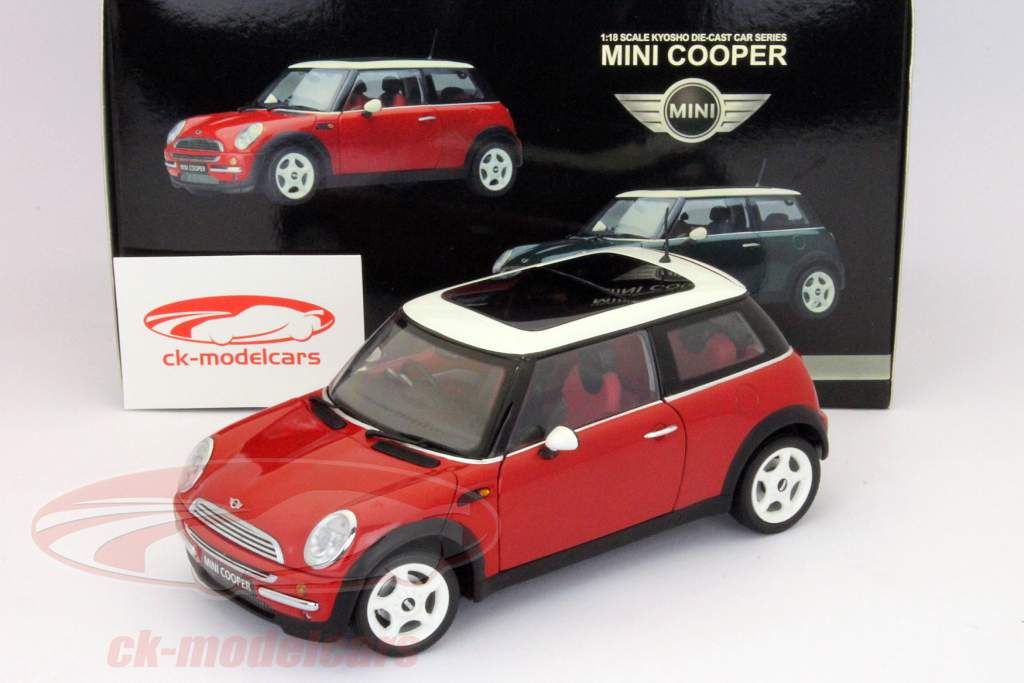 Mini Cooper RHD 2001 rosso / bianco 1:18 Kyosho