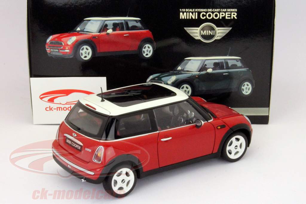 Mini Cooper RHD 2001 rosso / bianco 1:18 Kyosho