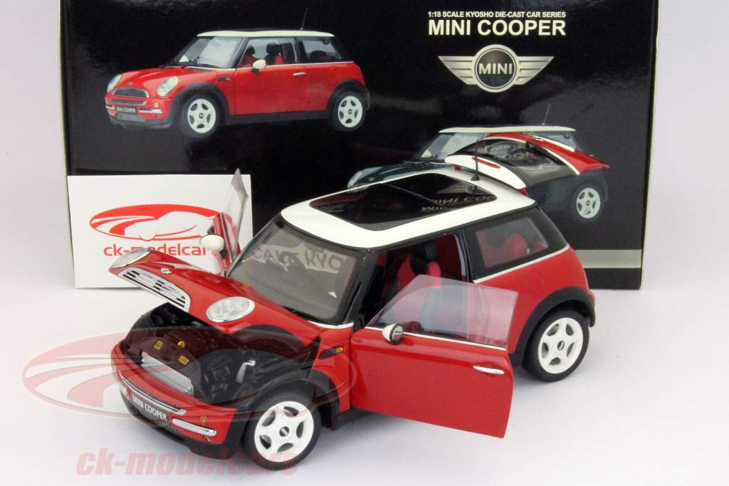 Mini Cooper RHD 2001 rosso / bianco 1:18 Kyosho