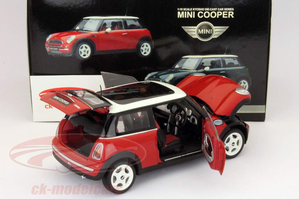 Mini Cooper RHD 2001 rosso / bianco 1:18 Kyosho