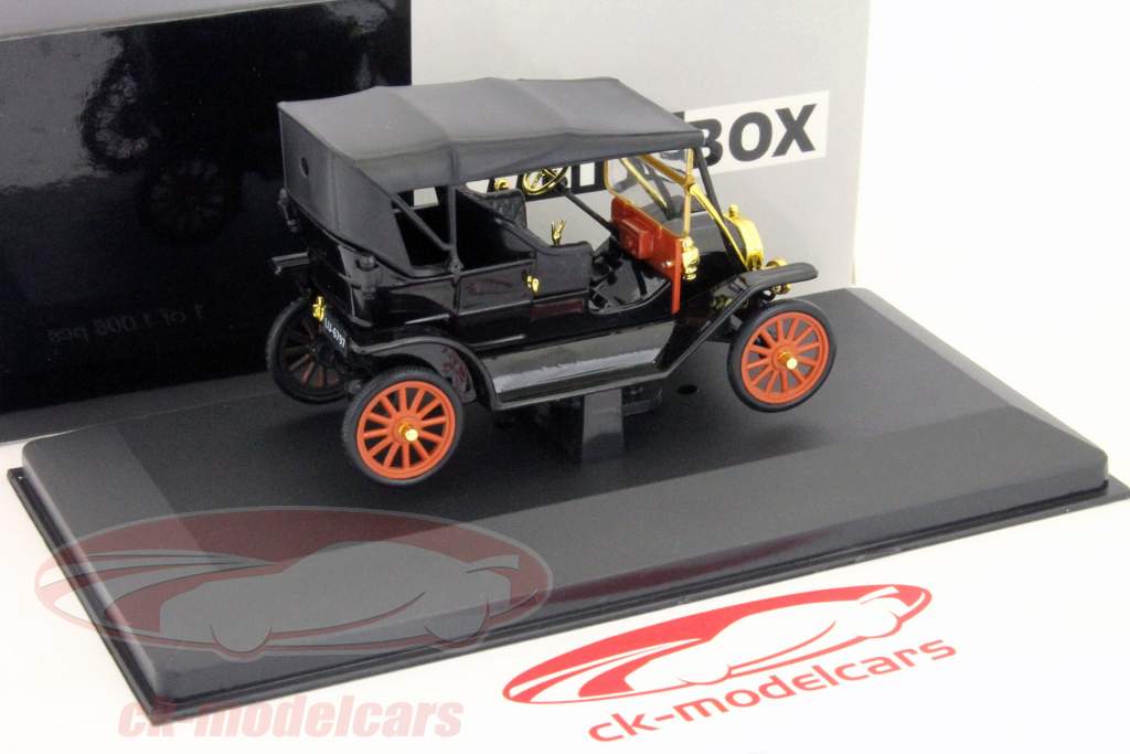 Ford Model T Touring År 1909 black 1:43 WhiteBox