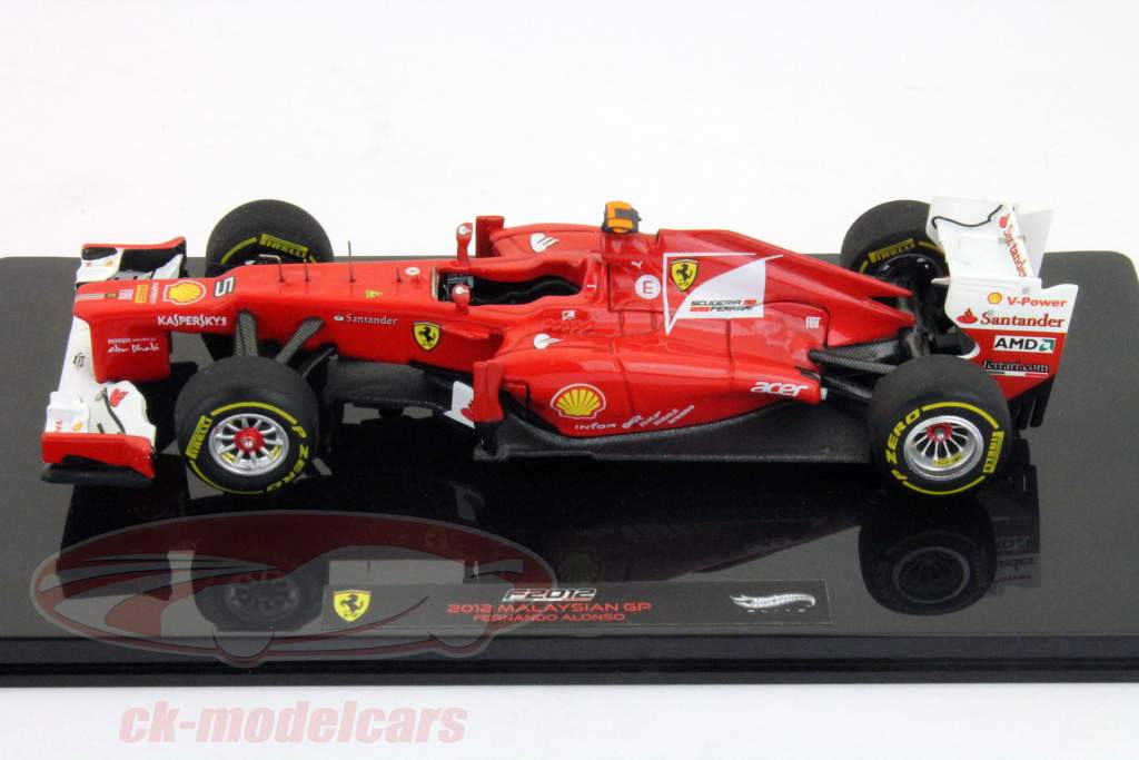 フェルナンド·アロンソフェラーリF2012ウィナーGPマレーシアフォーミュラ1 2012年1：43 HOTWHEELS