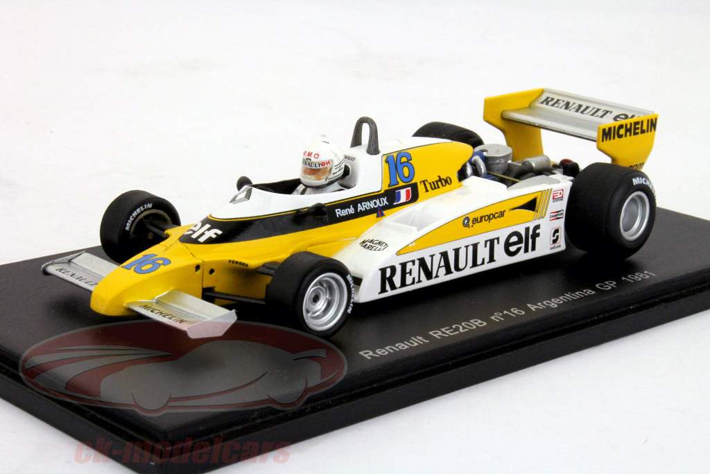 R.阿诺克斯雷诺RE20B第16阿根廷一级方程式大奖赛1981 1:43星火