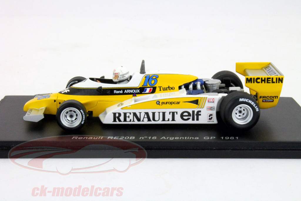 R.阿诺克斯雷诺RE20B第16阿根廷一级方程式大奖赛1981 1:43星火