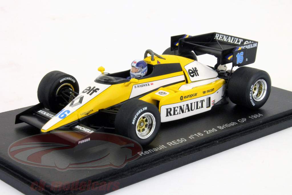 D.华威雷诺RE50第16将GP英国一级方程式赛车1984 1:43星火