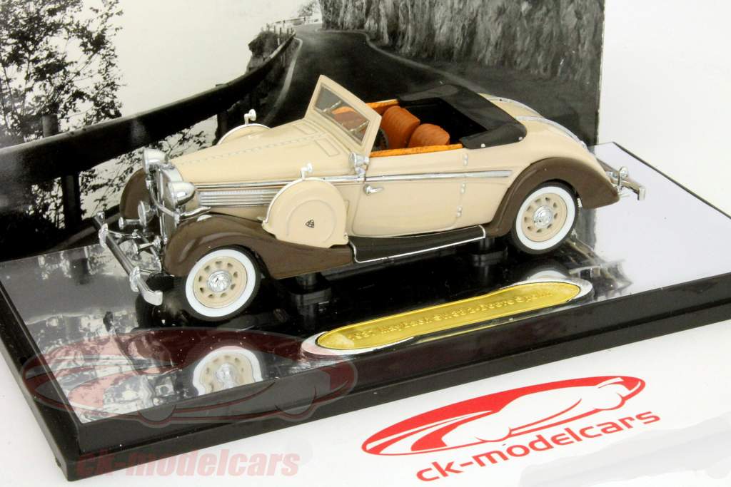 2-дверный Maybach SW38 Spohn построен в 1937 году крем белый - зеленый 1:43 Signature Models
