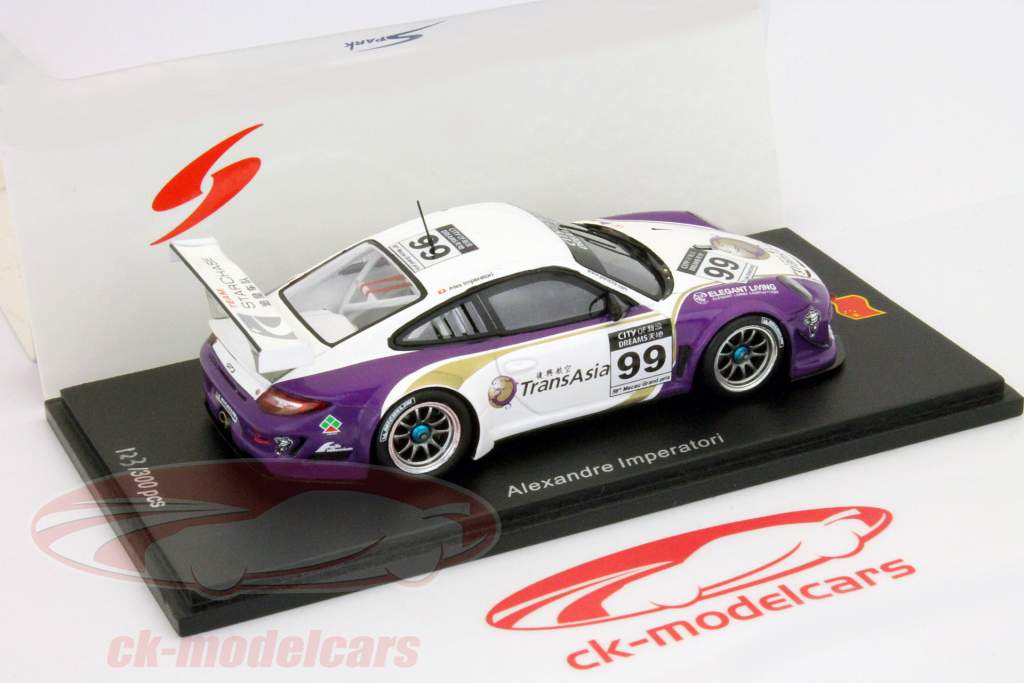 保时捷911（997）＃99澳门GT杯2012亚历山大山大1:43星火