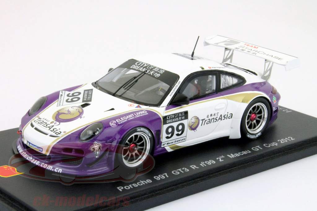 保时捷911（997）＃99澳门GT杯2012亚历山大山大1:43星火