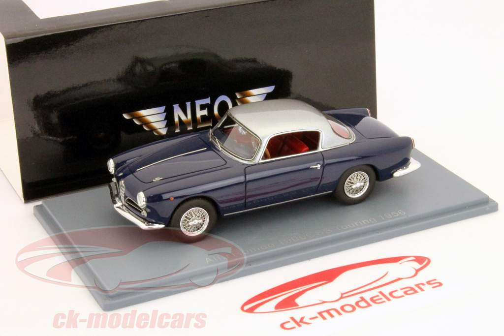 Alfa Romeo 1900CSS modello Touring 1956 blu / argento Neo 1:43 scure