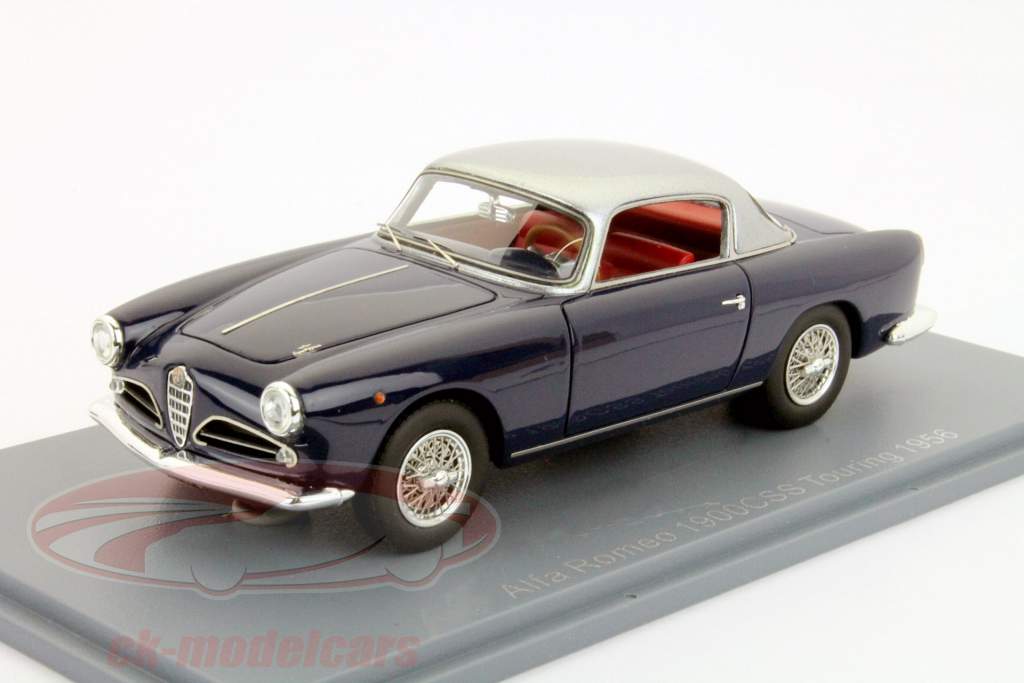 Alfa Romeo 1900CSS modello Touring 1956 blu / argento Neo 1:43 scure