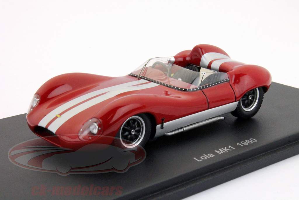 Lola MK1 1960 rosso con strisce argento 1:43 Spark