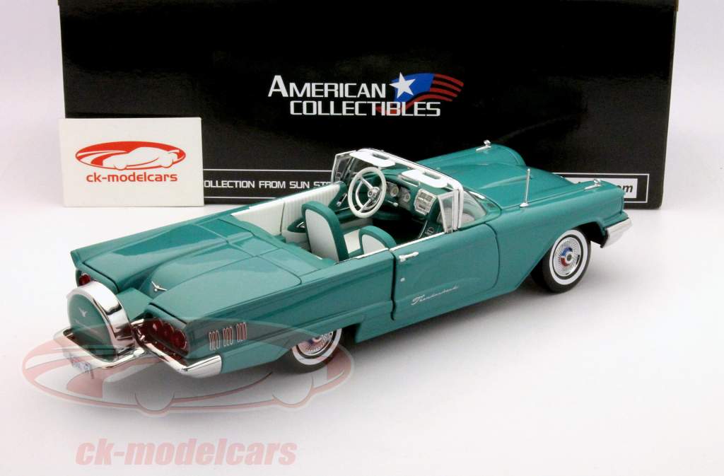 1960 Ford Cabriolet Thunderbrid turquesa 1:18 SunStar