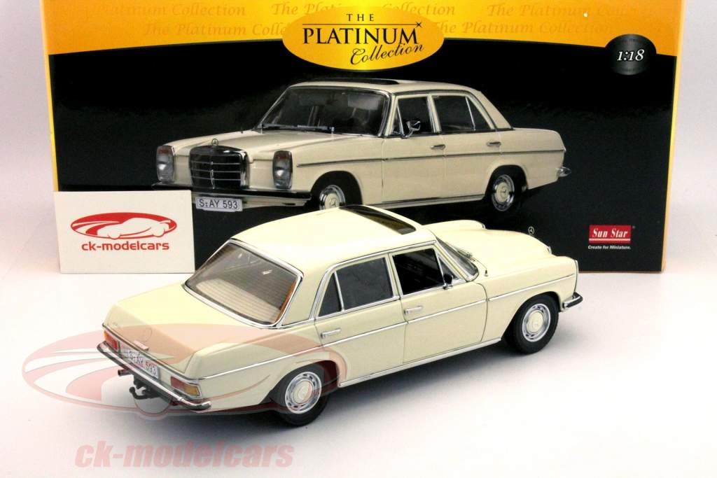 8行梅赛德斯 - 奔驰轿车1968白色1:18的SunStar