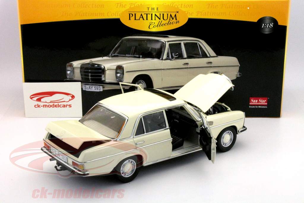 8行梅赛德斯 - 奔驰轿车1968白色1:18的SunStar