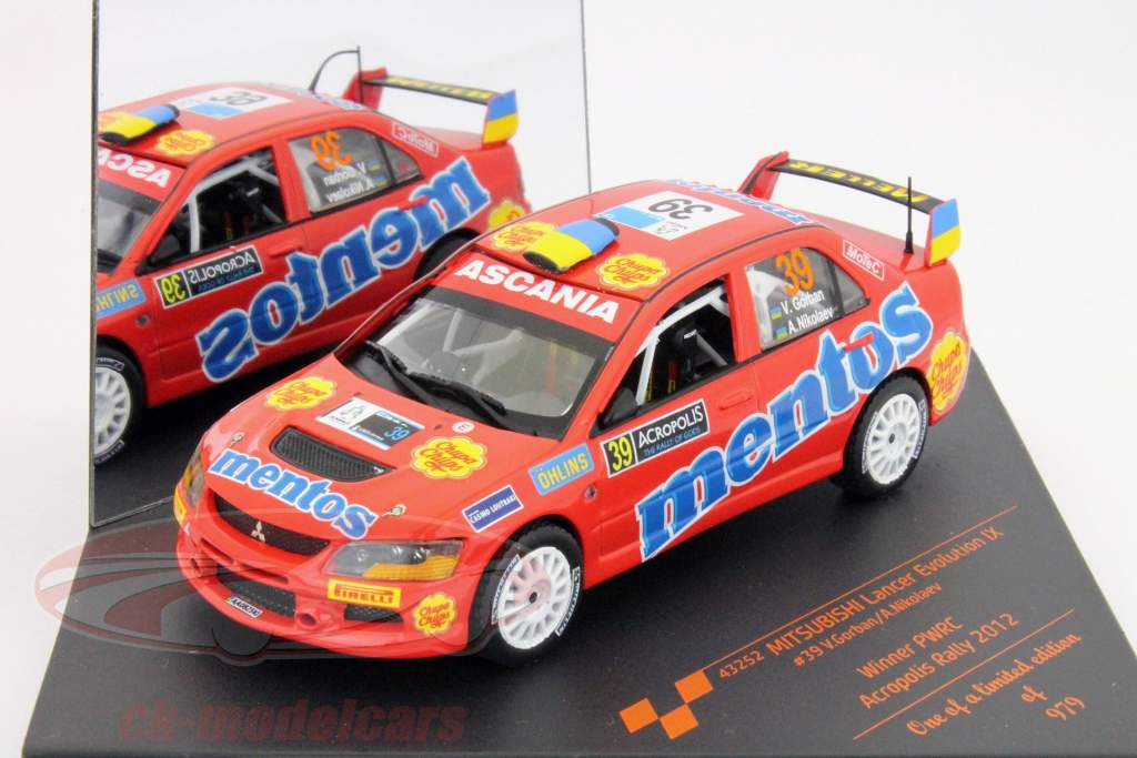 三菱的Lancer Evolution IX＃39 PWRC拉力赛冠军2012年雅典卫城（Acropolis）1:43 Vitesse公司