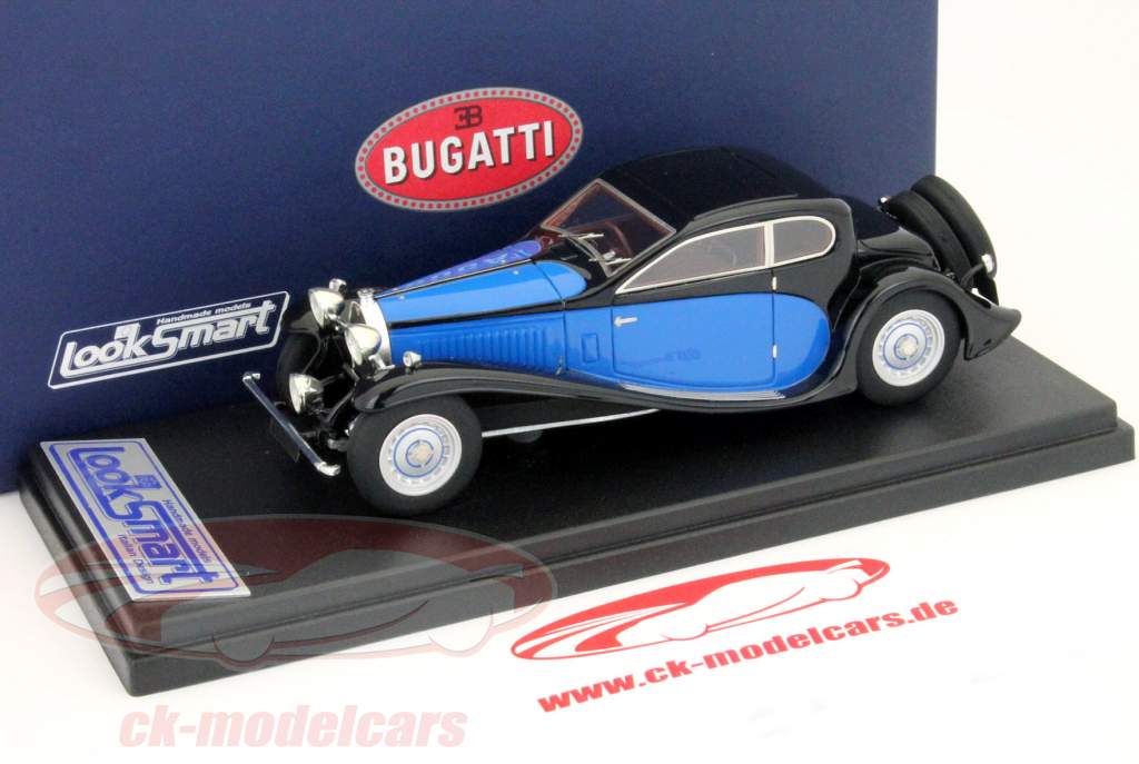 1930年布加迪Type 50T黑色/蓝色1:43 LookSmart的