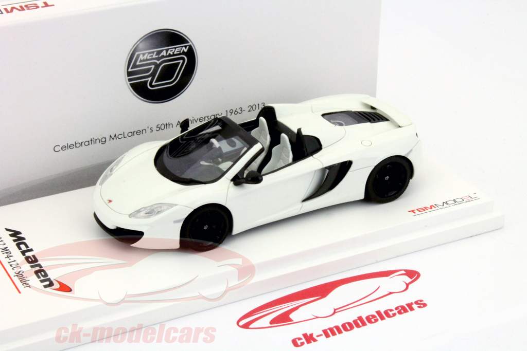 McLaren MP4-12C Spider RHD Ano 2012 branco 1:43 TrueScale