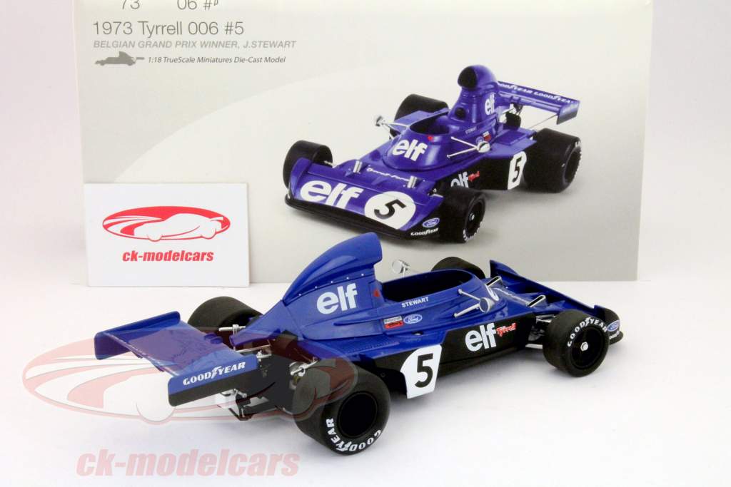 Jackie Stewart Tyrell 006 #5 Gagnant GP Belgique Formula 1 1973 1:18 TrueScale