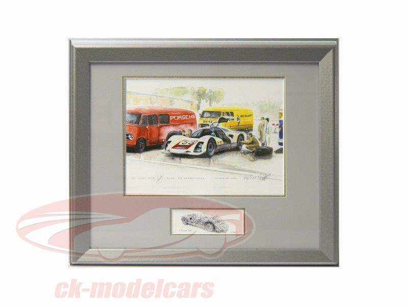Image Porsche 906 Nuerburgring Test Format 25 x 30 cm including Framework
