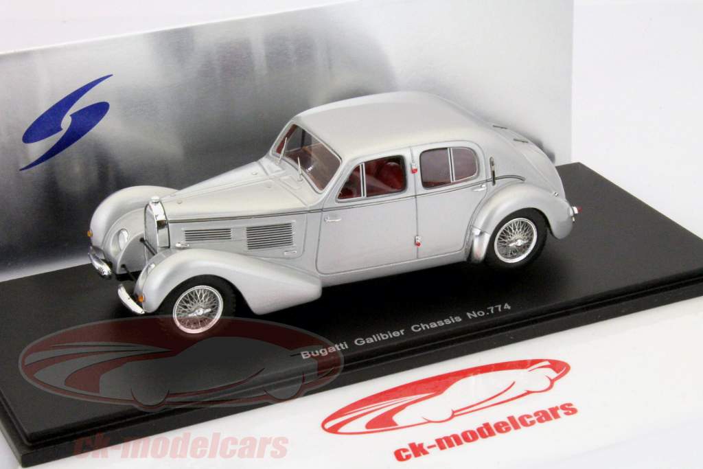 Bugatti Galibier Chassis No. 774 argento 1:43 Spark