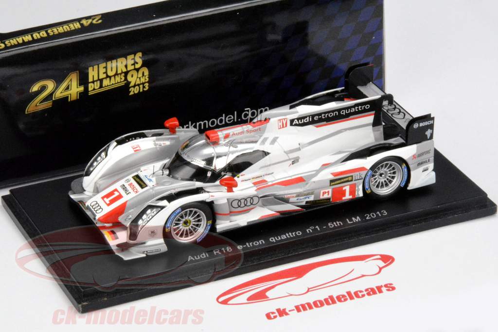 奥迪R18 E-TRON的quattro＃1 24小时勒芒2013 Lotterer，Tréluyer，飞斯乐星火1:43