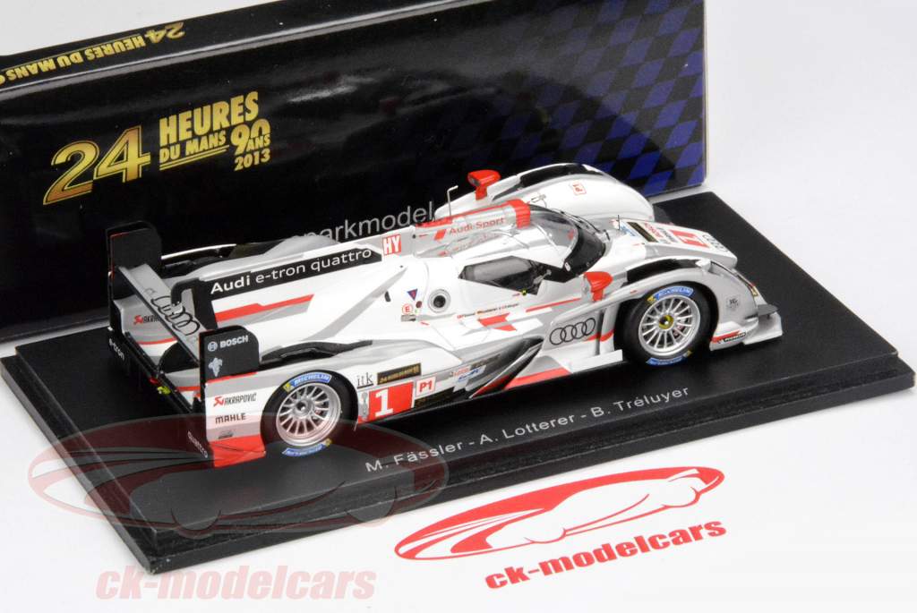 奥迪R18 E-TRON的quattro＃1 24小时勒芒2013 Lotterer，Tréluyer，飞斯乐星火1:43