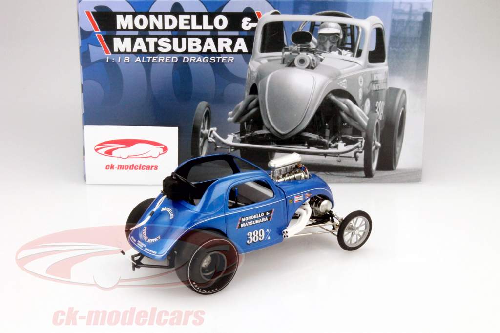 Fiat Mondello e Matsubara Altered Dragster #389 Anno 1965 blu 1:18 GMP