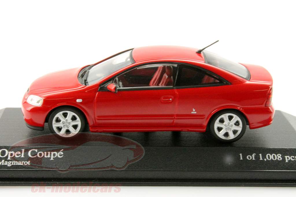 Opel Astra Coupe År 2000 rød 1:43 Minichamps