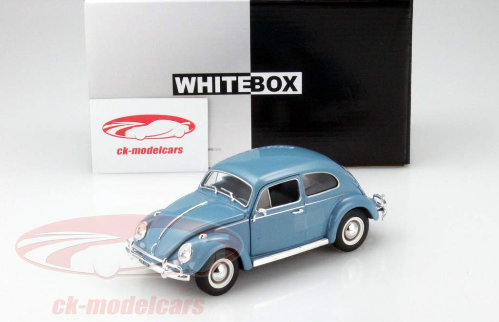 Volkswagen Fusca 1200 deluxe Exportação Ano 1961 azul 1:24 whitebox