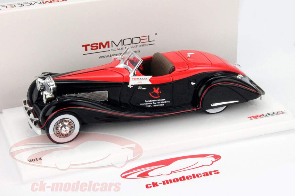 Duesenberg SJ Gurney Nutting Speedster År 1935 sort / rød 1:43 TrueScale