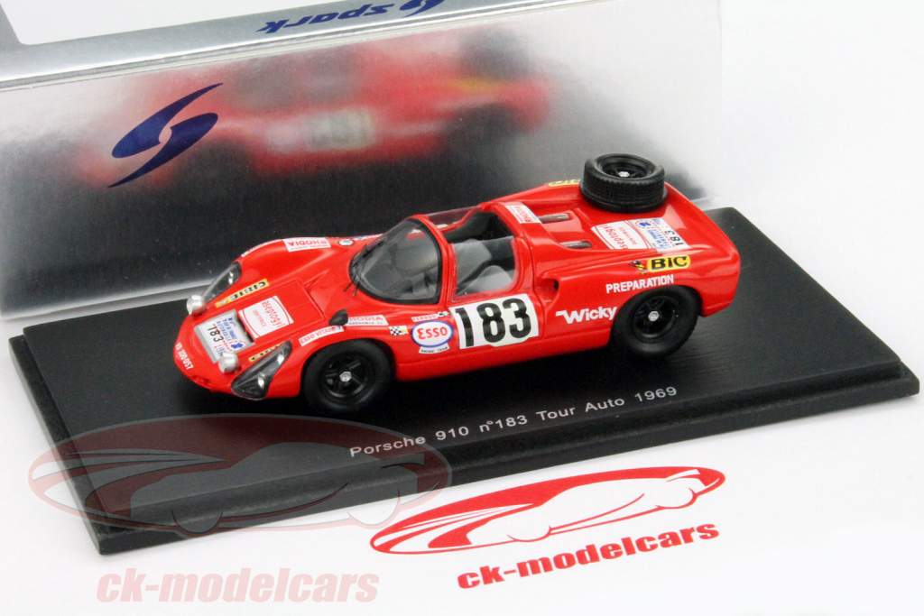 保时捷 910 #183 游览 德 法国 1969 1:43 Spark