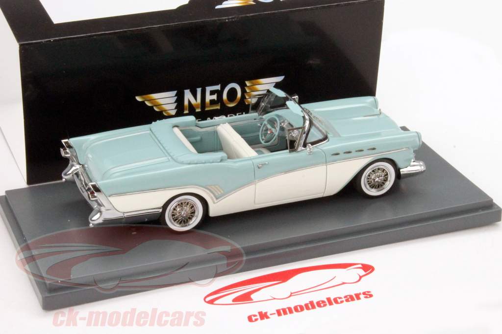 Buick Roadmaster turquoise convertible / Neo blanc 1:43