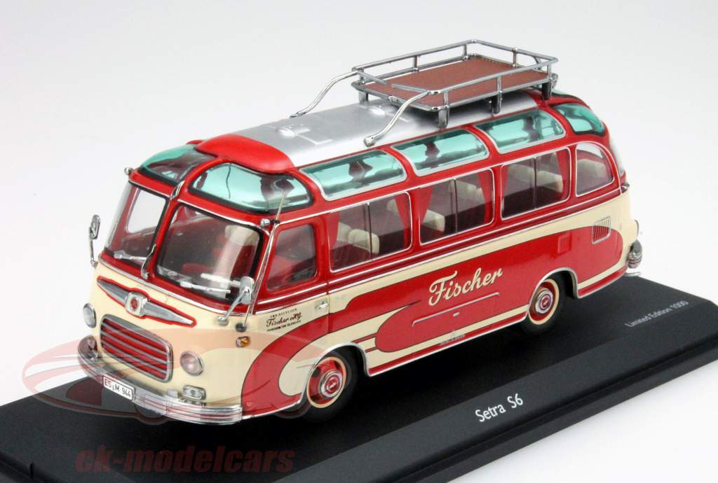 SETRA S6 总线 渔 红 - 奶油 白 1:43 旭格