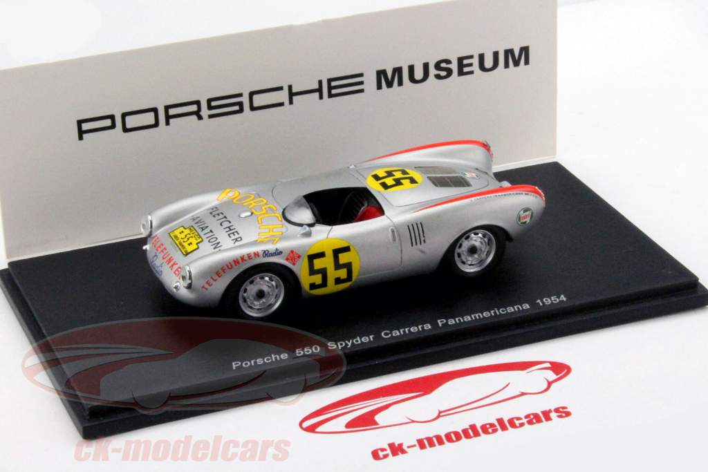 ポルシェ 550 スパイダー #55 カレラ パンアメリカーナ 1954 1:43 Spark