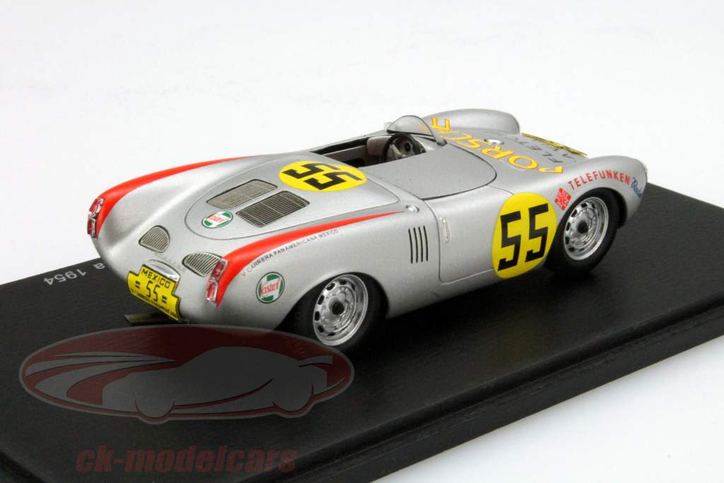 ポルシェ 550 スパイダー #55 カレラ パンアメリカーナ 1954 1:43 Spark