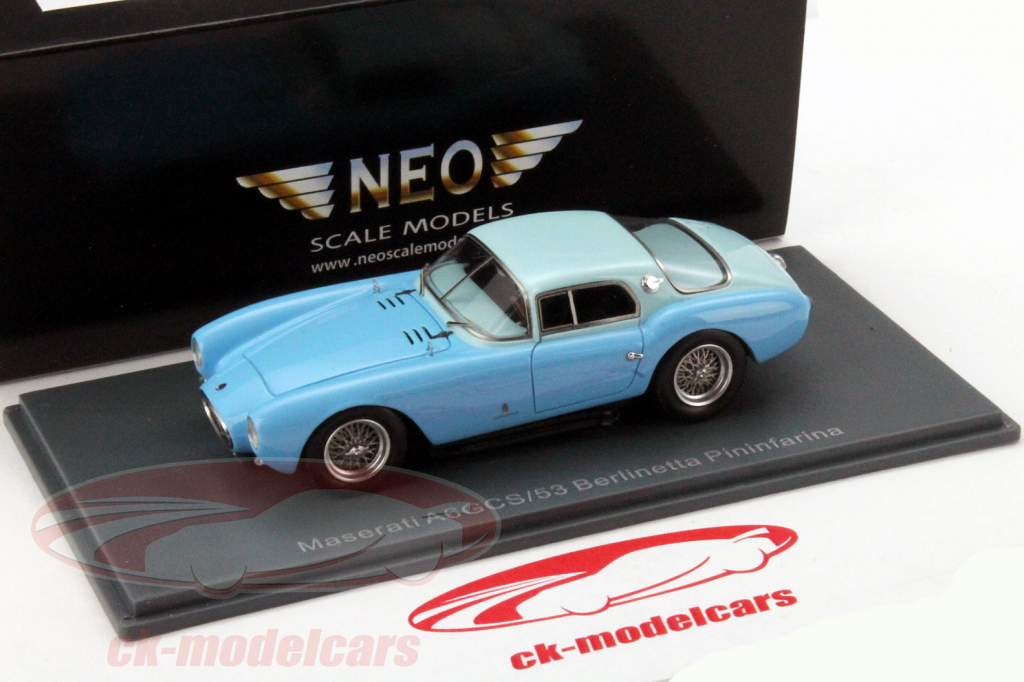 Maserati A6GCS Berlinetta Pininfarina светло-голубой / серо-голубой 1:43 Neo