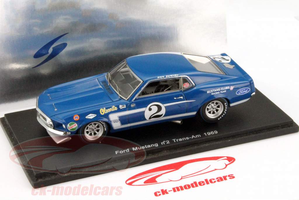 Dan Gurney Gué Mustang #2 Trans-AM 1969 1:43 Spark
