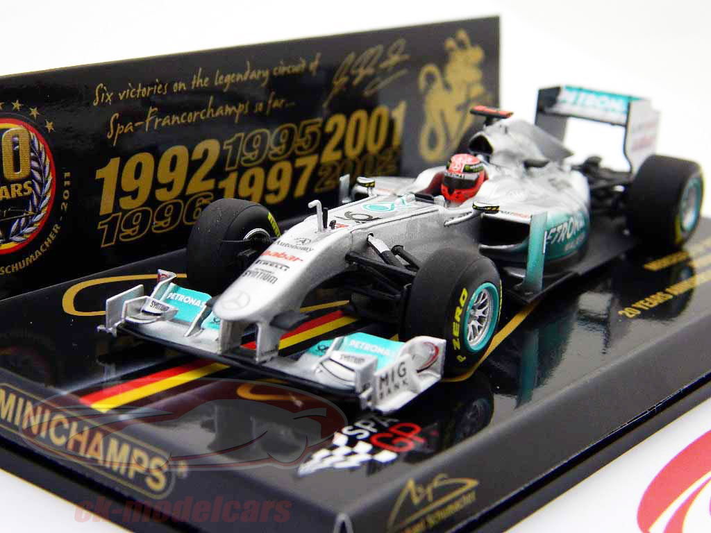 ★1/43★メルセデス W02★M.シューマッハ★F1デビュー20周年記念モデル Minichamps 1:43 シューマッハメルセデス·フォーミュラ1 2011