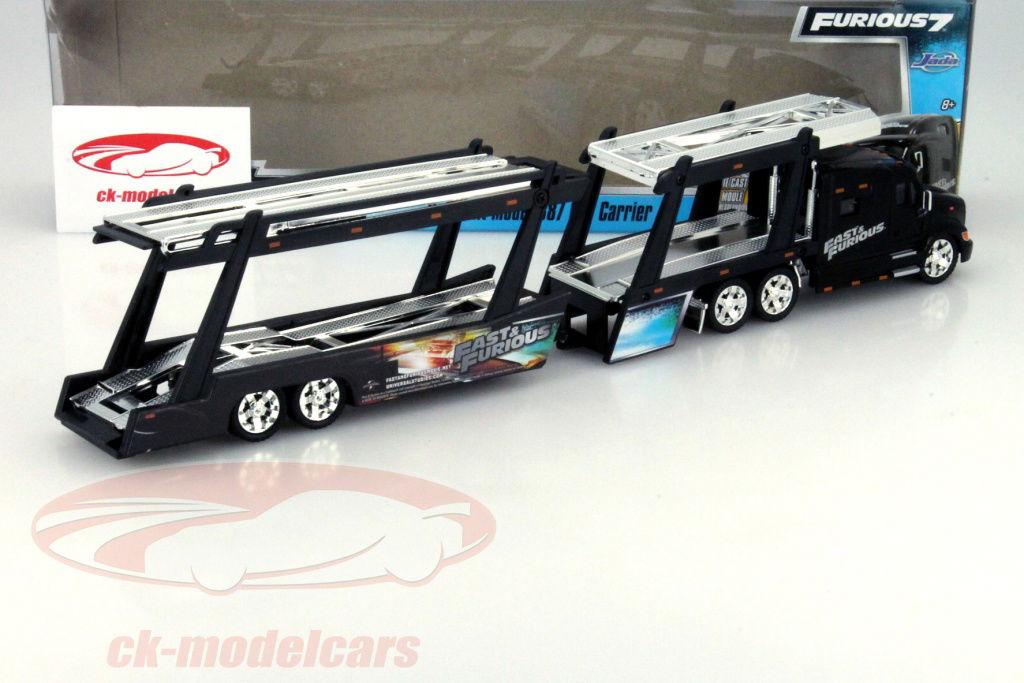 Jadatoys 1:64 Peterbilt Model 387 Car Carrier Fast and