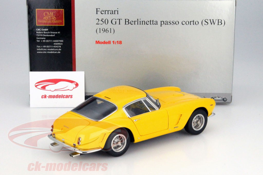 CMC 1:18 1961黄色の午前分に建てフェラーリ250 GTベルリネッタ