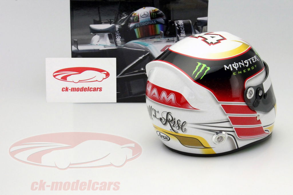 JFC F1 ヘルメット ルイス・ハミルトン 2014アブダビGP 1/12 ルイス・ハミルトン、F1アブダビGPに黄金のヘルメットを用意