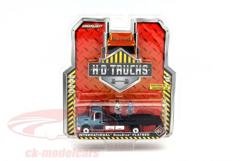 greenlight-1-64-international-durastar-flatbed-avec-2-figures-bleu-noir-33020/