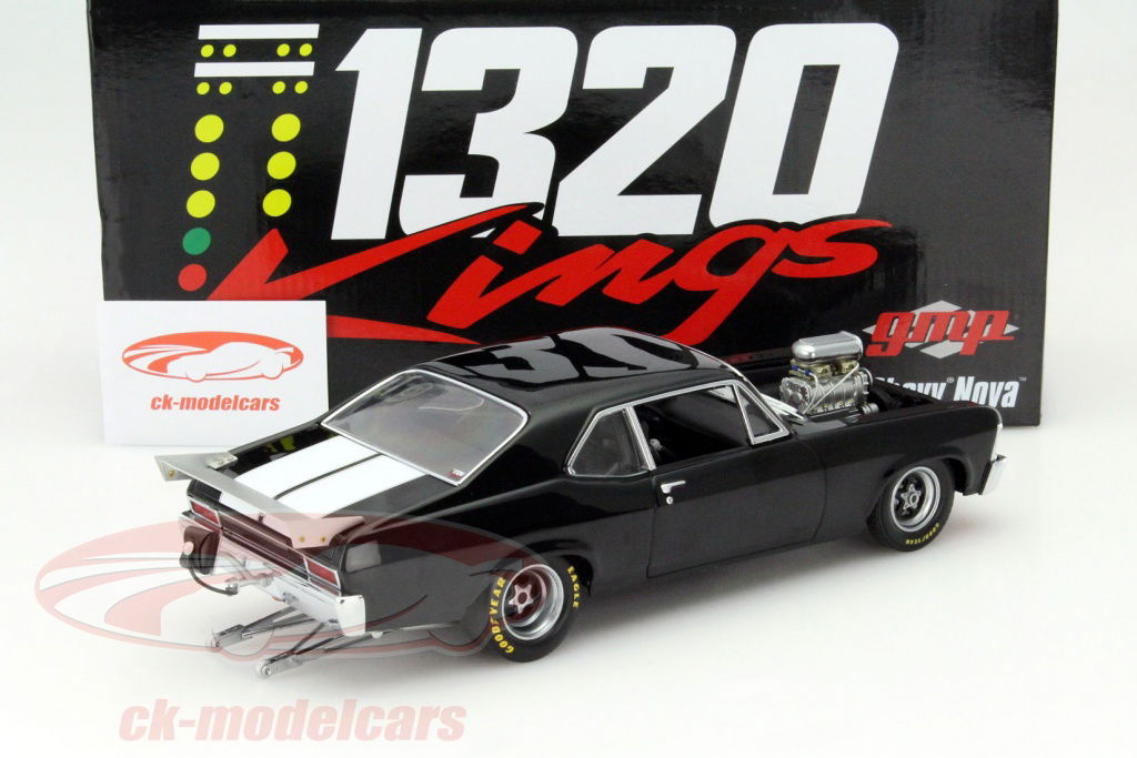 GMP 1:18 Chevrolet Nova Year 1970 1320 Kings Drag Car black