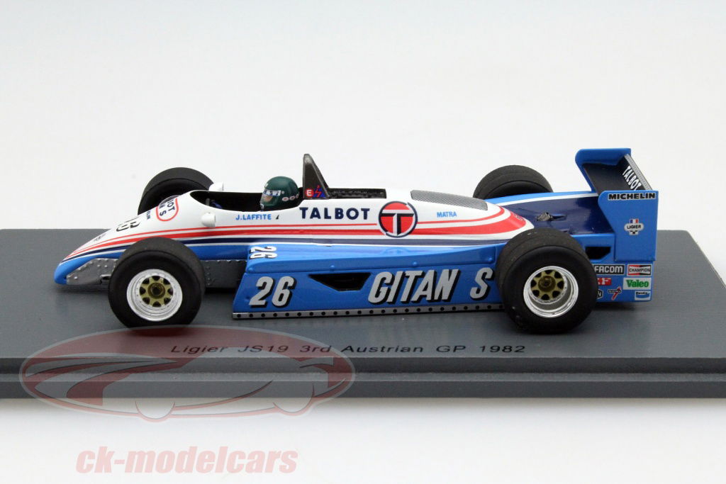 リジェ JS19 #26 J.Laffite 1982　Spark 1/43 Spark 1:43 Jacques Laffite Ligier JS19 #26 Autriche GP