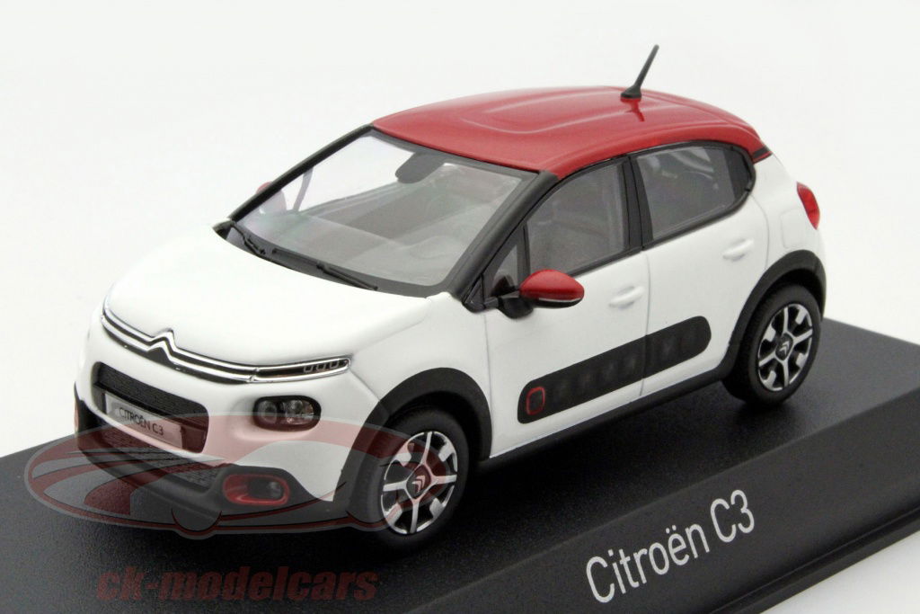 norev-1-43-citroen-c3-annee-2016-blanc-rouge-155267/