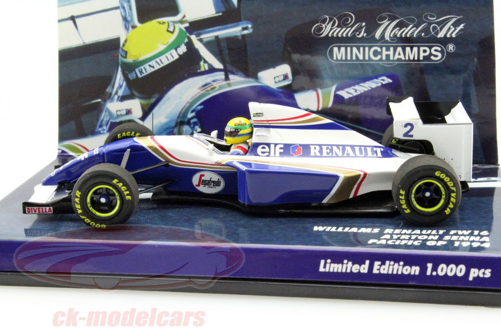 自動車 MINICHAMPS Ayrton Senna 1/43 Minichamps 1:43 Ayrton Senna Williams FW16 #2 Pacific GP