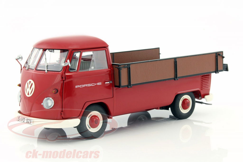 Schuco 1:18 Volkswagen VW T1 Westfalia-Pritsche Porsche with