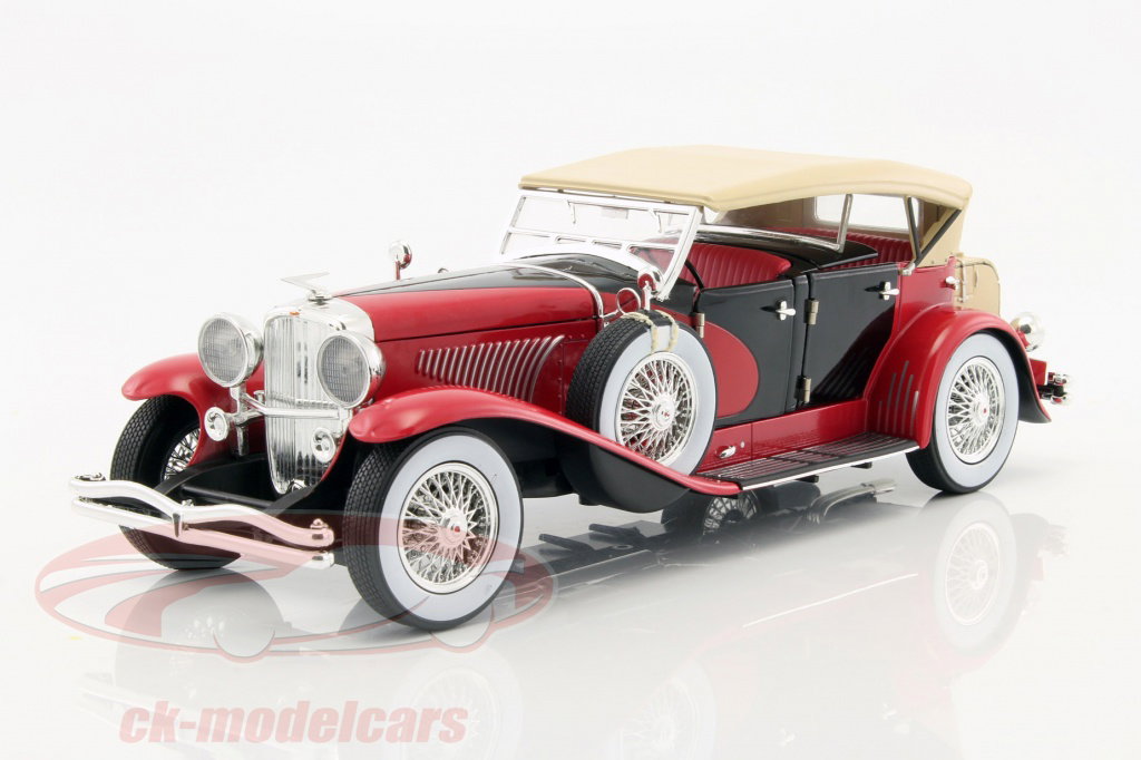 greenlight-1-18-duesenberg-ii-sj-annee-de-construction-1934-rouge-noir-12995/