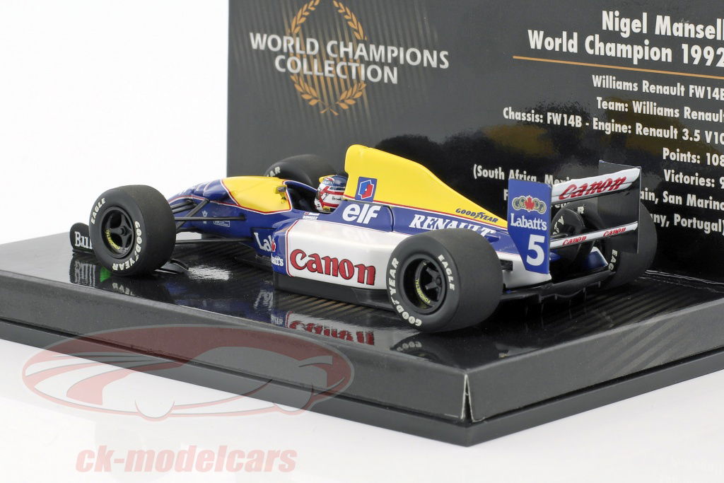 ★1/43★ウィリアムズ FW14B★N.マンセル★1992ワールドチャンピオン Minichamps 1:43 Nigel Mansell Williams FW14B #5 World